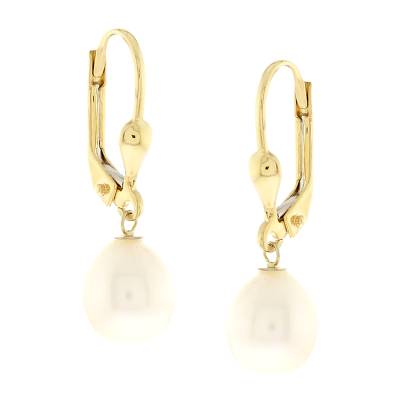 Κρεμαστά Χρυσά Σκουλαρίκια με Μαργαριτάρι 14 Καράτια