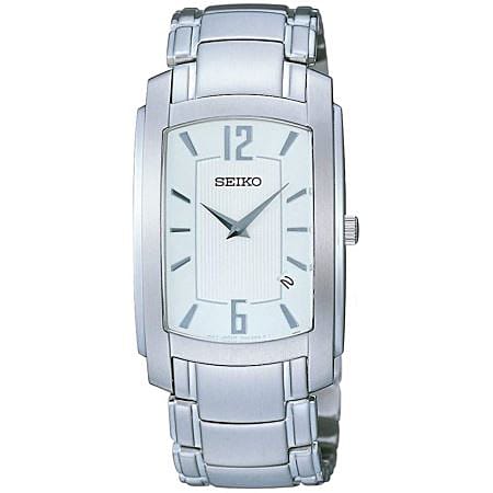 Seiko Aνδρικό Ρολόι με Λευκό Καντράν SKP283P1