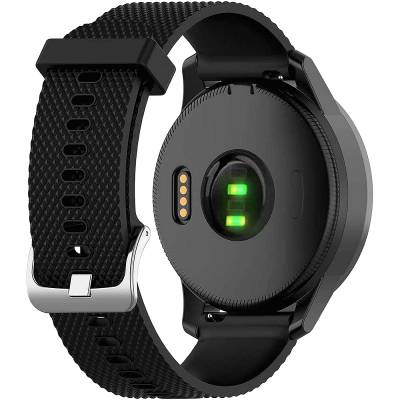 Λουράκι Σιλικόνης 22mm για Smartwatch Μαύρο 8845