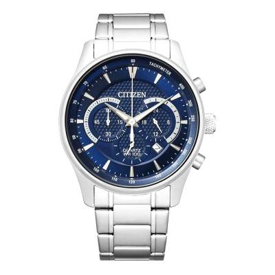 CITIZEN Chronograph με Ασημί Μπρασελέ AN8190-51L