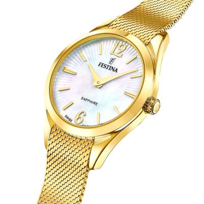 Γυναικείο Festina Swiss Made με Χρυσό Μπρασελέ F20050/1