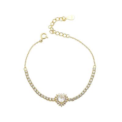 Ασημένιο Βραχιόλι Ριβιέρα με Καρδιά 925