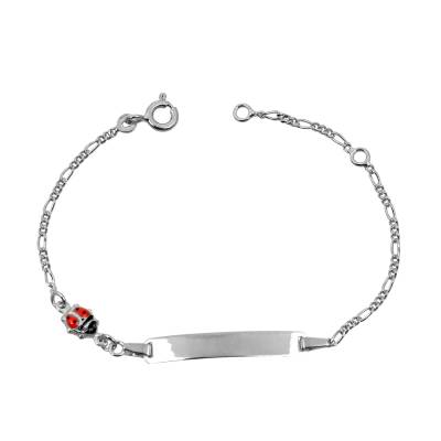 Ασημένια Παιδική Ταυτότητα με Πασχαλίτσα 925