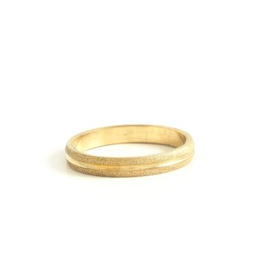 Βέρα Γάμου Ανάγλυφη & Ματ σε Κίτρινο Χρυσό 14Κ