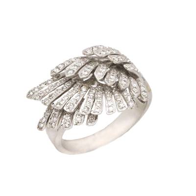 Λευκόχρυσο Δαχτυλίδι με Διαμάντια (br:0,65ct) 18Κ
