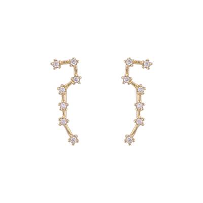 Ασημένια Σκουλαρίκια Ear Climbers με Πέτρες