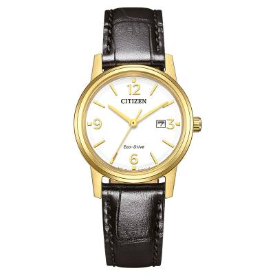 Γυναικείο Ρολόι CITIZEN Eco-Drive με Δερμάτινο Λουράκι EW2722-01A