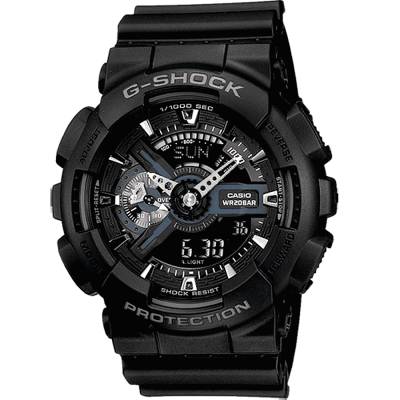 Casio Ρολόι G-SHOCK με Καουτσούκ Λουράκι σε Μαύρο χρώμα GA-110-1BER