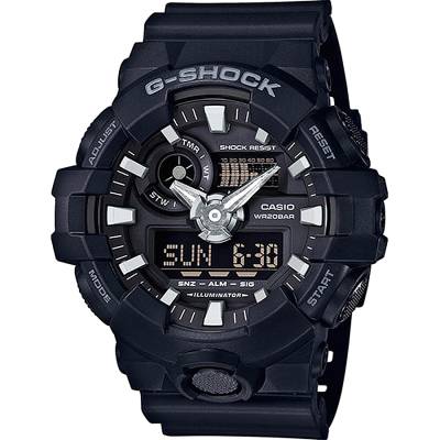 Casio Ρολόι G-SHOCK με Καουτσούκ Λουράκι σε Μαύρο χρώμα GA-700-1BER