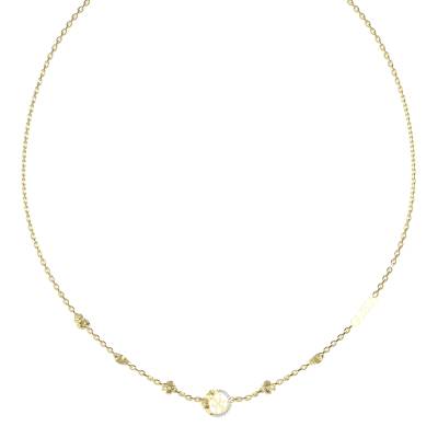 GUESS STEEL 4 LOVE JUBN05038JWYGT/U Κολιέ Χρυσό Με Λουλούδια