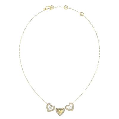 GUESS Κολιέ STEEL BELOVED JUBN05023JWYGT/U Με Τρεις Καρδιές