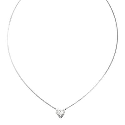 GUESS STEEL BELOVED JUBN06016JWRHT/U Κολιέ Ασημένιο Με Καρδιά