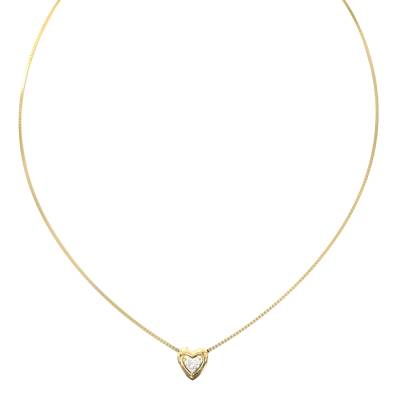 GUESS STEEL BELOVED JUBN06016JWYGT/U Κολιέ Χρυσό Με Καρδιά Με Πέτρες