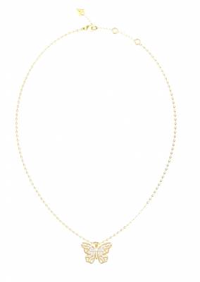GUESS STEEL BORBOLETA Κολιέ Χρυσό Με Πεταλούδα JUBN06119JWYGT/U