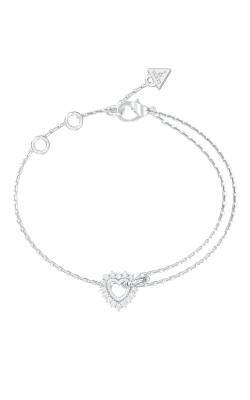 GUESS STEEL ICONIQUE Βραχιόλι Με Καρδιά και Πέτρες JUBB05534JWRHL/U