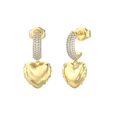 GUESS Σκουλαρίκια STEEL ICONIQUE Με Καρδιές JUBE05544JWYGT/U