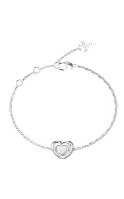GUESS STEEL L.O.V.E Βραχιόλι Με Καρδιά και Πέτρες JUBB05461JWRHL/U