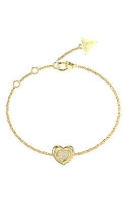 GUESS STEEL L.O.V.E Βραχιόλι Με Καρδιά και Πέτρες JUBB05461JWYGL/U