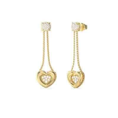 GUESS Σκουλαρίκια STEEL  L.O.V.E. Με Καρδιές JUBE05462JWYGT-U