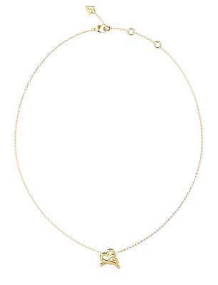GUESS STEEL LOVE BITES Κολιέ Χρυσό Με Καρδιές JUBN06056JWYGT/U