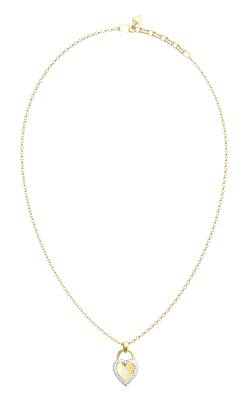 GUESS STEEL LOVE BITES Κολιέ Χρυσό Με Δίχρωμη Καρδιά JUBN06060JWYGRHT/U