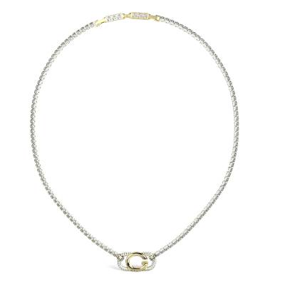 GUESS Κολιέ STEEL OH MY G με Χρυσό Λογότυπο JUBN04506JWYGT-U