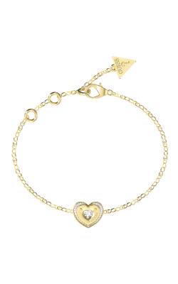 GUESS STEEL TILL MORNING Βραχιόλι Με Καρδιά και Πέτρες JUBB05550JWYGL/U