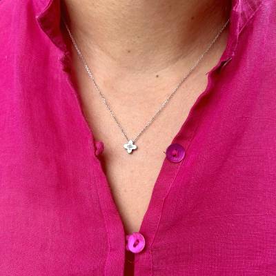 Χρυσό Κολιέ Ekan με Σταυρό και Διαμάντια DI=0.028ct 14Κ ΧΚ4820