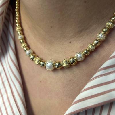 Κολιέ Χρυσό με Μαργαριτάρια 14 Καράτια 5rg.8042c