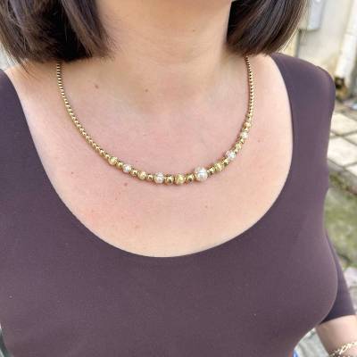 Χρυσό Κολιέ με Σταυρό και Διαμάντια DIW=0.022 14Κ ΧΚ4993