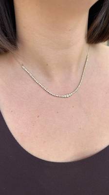 Χρυσό Κολιέ με Λαμπερά Ζιργκόν