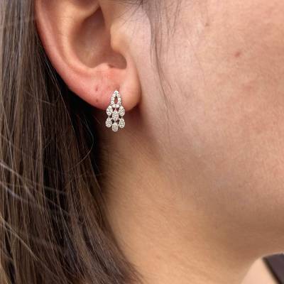 Δίχρωμα Σκουλαρίκια με Κόμπο 14 Καράτια 5tra.8147gbor