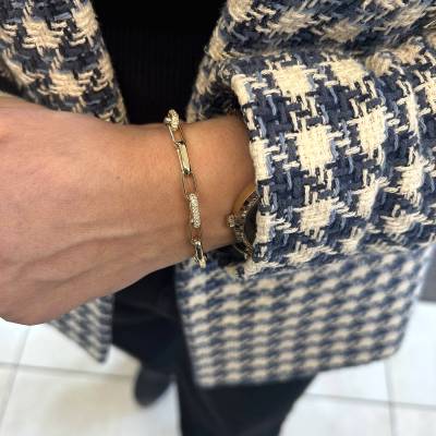 Χρυσό Βραχιόλι με Κρίκους 14 Καράτια 5fm.1435b