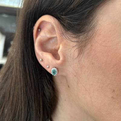 Λευκόχρυσα Μονοπετράκια με Διαμάντια BR: 057ct 18 Καράτια