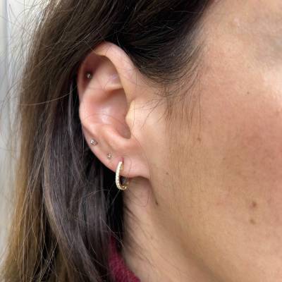 Χρυσά Σκουλαρίκια με Μαργαριτάρια και Πέτρα Ζιργκόν 14Κ