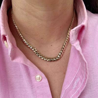 Χρυσή Αλυσίδα - Βραχιόλι Fratell Bovo Cuban Style 14 Καράτια 5res.8995b