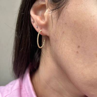 Χρυσό Κολιέ Ροζέτα με Μπλε/Λευκές Πέτρες 9 Καράτια