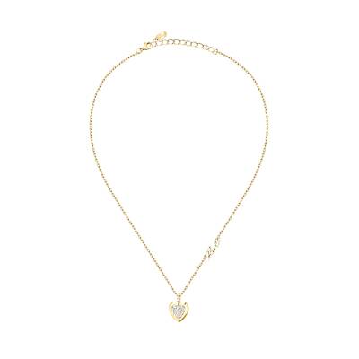 KARL LAGERFELD CHARMS Γυναικείο Κολιέ Χρυσό Με Καρδιά Με Πέτρες Και Λογότυπο