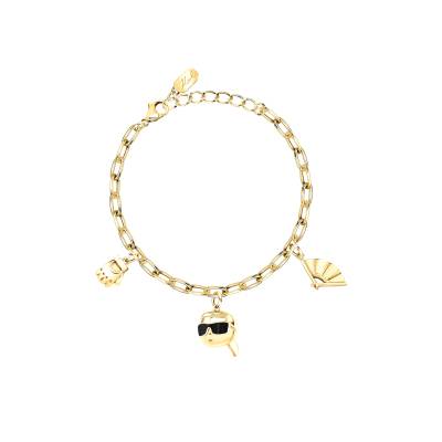 KARL LAGERFELD CHARMS Γυναικείο Βραχιόλι Χρυσό Με Τρία Κρεμαστά