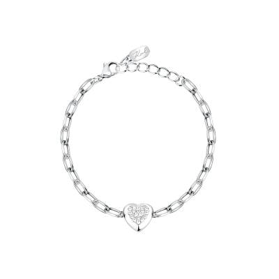 KARL LAGERFELD CHARMS KLAYD15 Γυναικείο Βραχιόλι Ασημένιο Με Καρδιά Με Πέτρες