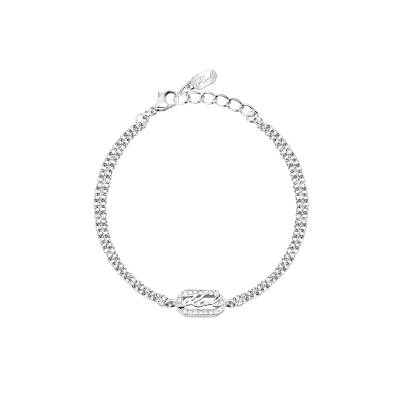 KARL LAGERFELD CRYSTALS Γυναικείο Βραχιόλι Ασημένιο Με Λογότυπο Με Πέτρες