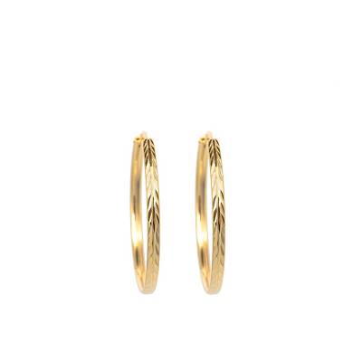 Ασημένια Σκουλαρίκια Κρίκος Ανάγλυφα 925