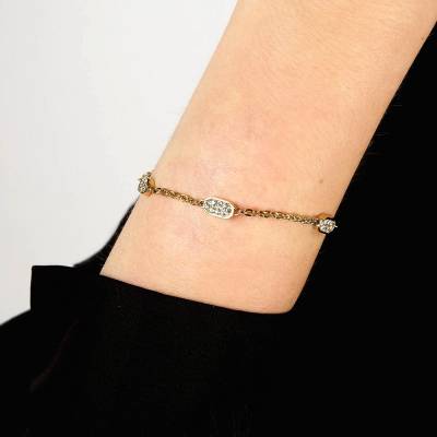 KARL LAGERFELD CRYSTALS Γυναικείο Βραχιόλι Χρυσό Με Πέτρες