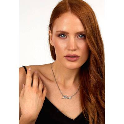 KARL LAGERFELD CHARMS Γυναικείο Κολιέ Ασημένιο Με Λογότυπο