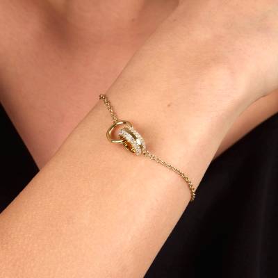 KARL LAGERFELD BOND PAVE Γυναικεία Σκουλαρίκια Χρυσά Με Πέτρες