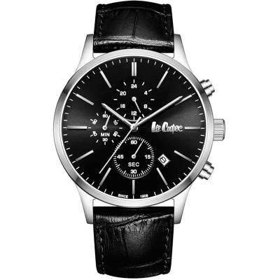Ρολόι Lee Cooper με Μαύρο Δερμάτινο Λουράκι LC08154.351