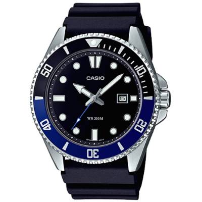 Casio Ρολόι με Μαύρο Καντράν 20atm MDV-107-1A2VEF