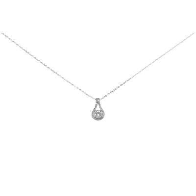 Ασημένιο Κολιέ Ροζέτα με Πέτρες 925