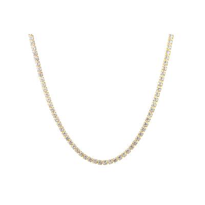 Ασημένια Επιχρυσωμένη Ριβιέρα  με Πέτρες Ζιργκόν