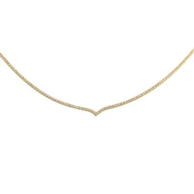 Ασημένια Επιχρυσωμένη Ριβιέρα  με Πέτρες Ζιργκόν